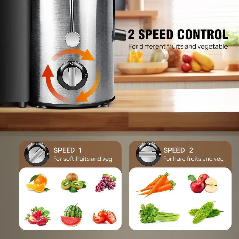 Juicer Extractor, 2-Speed, for Fruits Vegetables Citrus